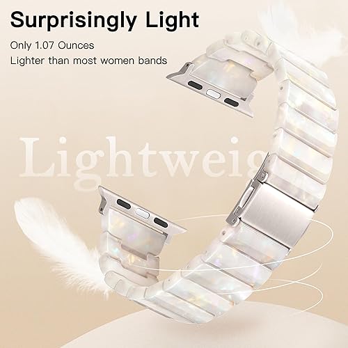 Miniatura 8 de Correa de reloj de resina ligera compatible con Apple Watch Band de 1.772 pulgadas, 1.732 pulgadas, 1.654 pulgadas, 1.732 pulgadas, pulsera de moda