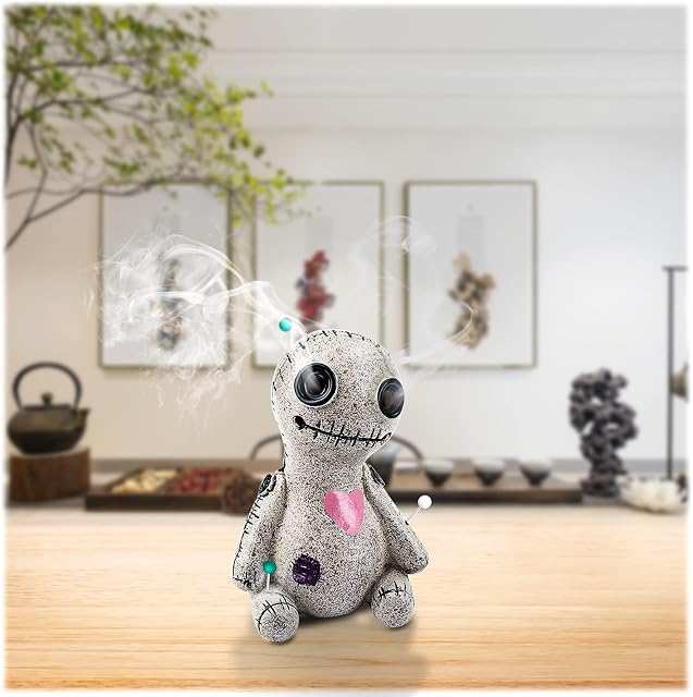 Voodoo Doll Incense Burner, GIOVARA Incense Holder Cones Resin Statues Ornament Handmade, Incense Sticks holder Craft for Yoga Office Home Decor