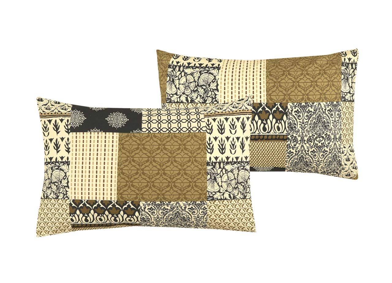 Mastex Printed Pillowcase Set | 100% Egyptian Cotton - (Pillow Pair - Ebony) - Pack of 2 Pillow Cover 50CM x 75CM Approx. โ image 1