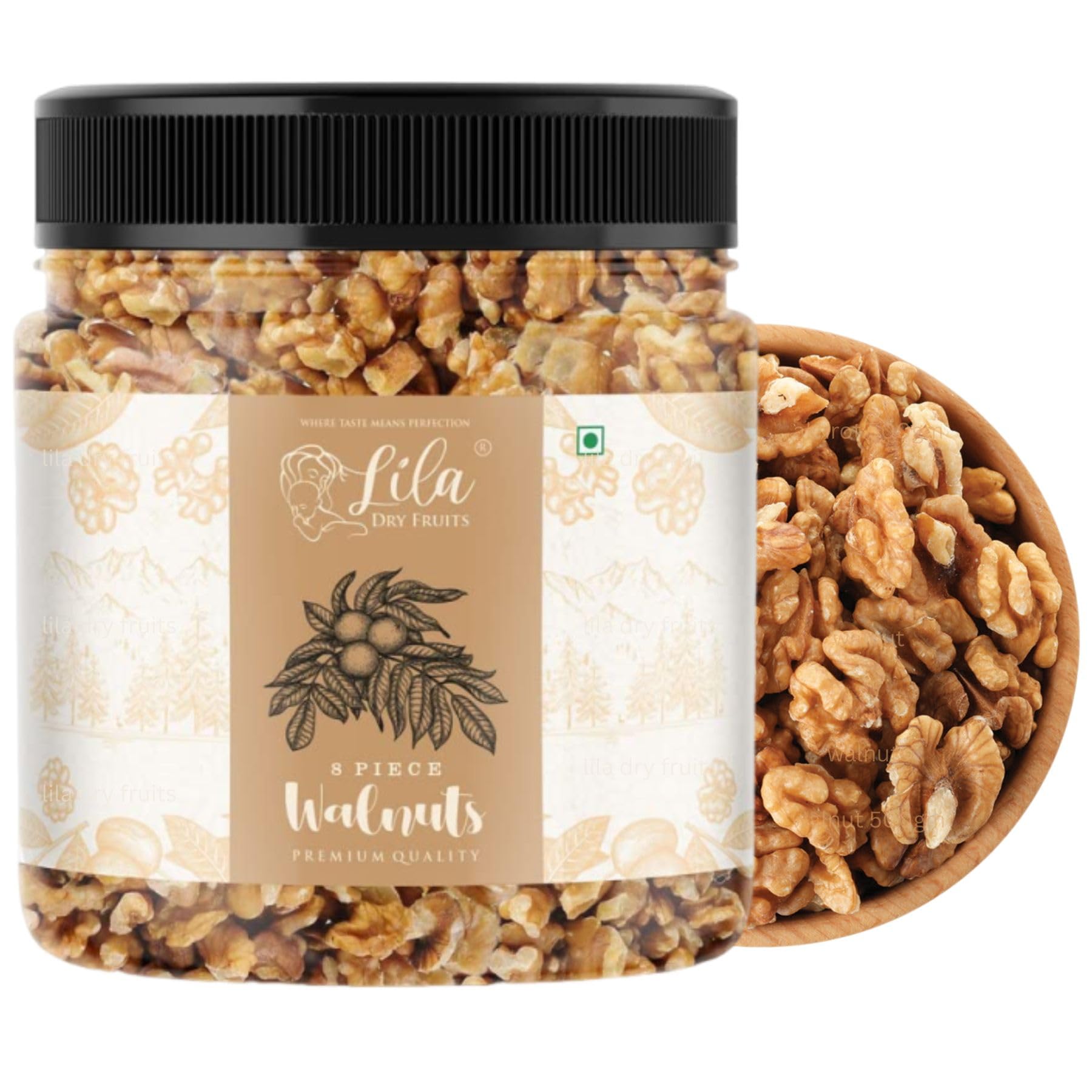 Walnut Kernals 500 g | 100% Natural Raw Walnuts Grade-8pcs | Akrot Giri Dry Fruit Rich in Iron and Protein | Ideal for Breakfast | Low in Calorie Nuts | Perfect for Gifting
