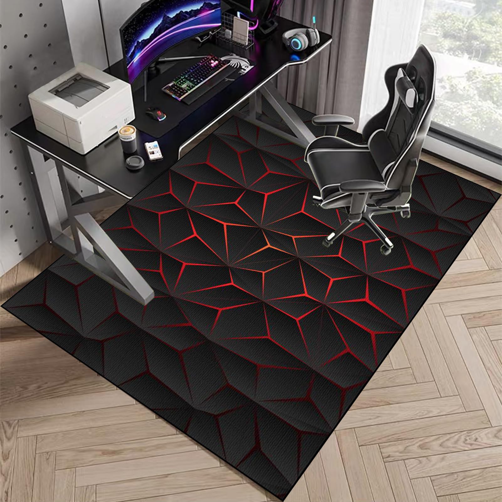 Protettivo Salvapavimento, Tappetino Pavimenti per Parquet e Pavimenti Duri, Tappeto per Sedia Gaming, 90 x 120 cm Tappeto Sedia Ufficio, Protezione per Moquette Multiuso, Tappeto Sedia Gaming