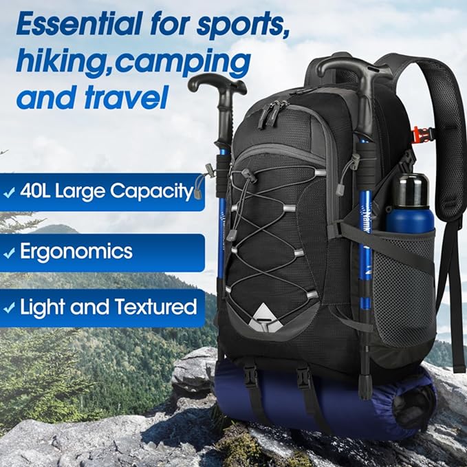 Mochila de Senderismo 40L Plegable Impermeable Ligera miniatura 6