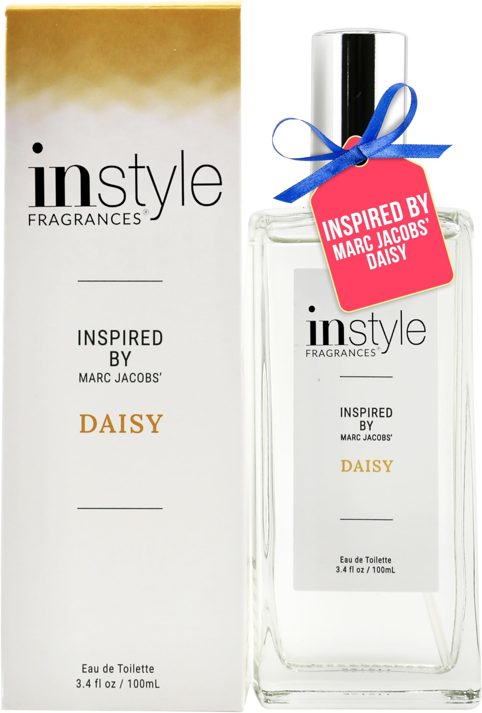 Instyle Fragrances, Inspired by Marc Jacobs' Daisy, Women’s Eau de Toilette, CLEAN, Vegan, Paraben-Free, Never Tested on Animals, 3.4 Fluid Ounces
