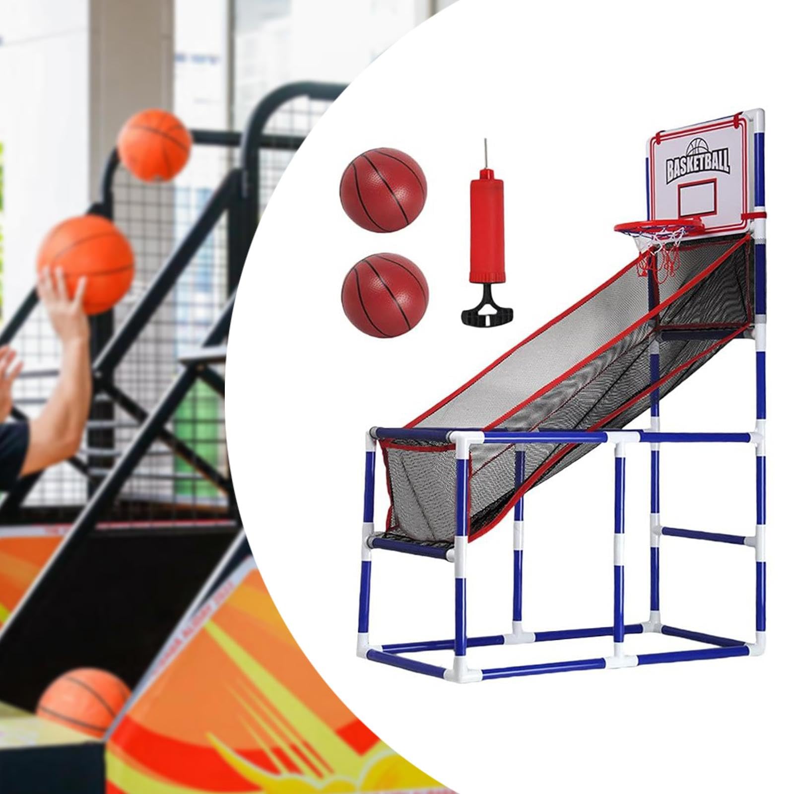 Juego de Baloncesto Arcade para Niños, Juguete para Niños, Canasta con 2 Pelotas, Juego Deportivo, Juego de Interior Y Exterior para Niños de 3 a 5, D
