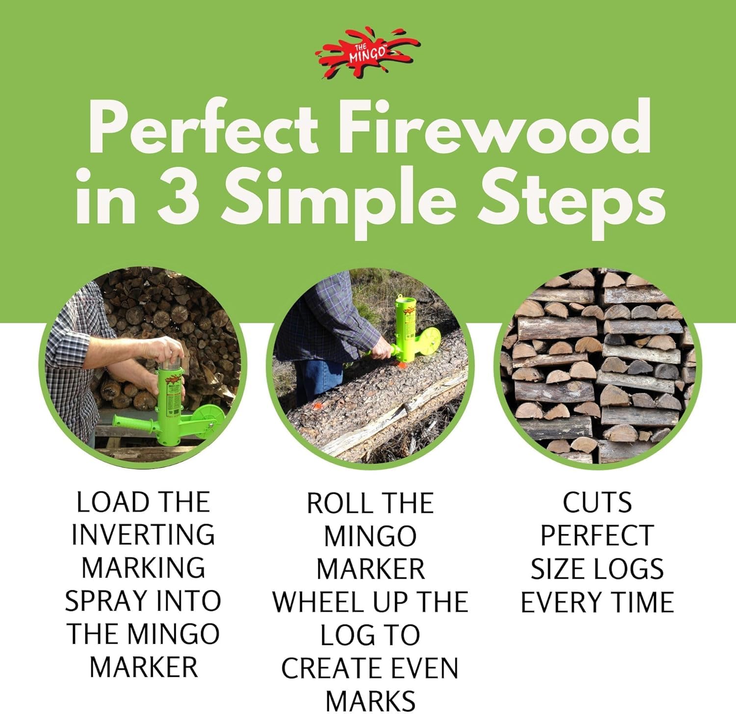 THE MINGO Marker Firewood Marking Wheel -Chainsaw Firewood Measuring Tool Marking - Measuring Marker - Mingo Marker Firewood Cutting Tools - Firewood Logging Tools - USA Made (18" Marking Wheel) — Amazon image 6