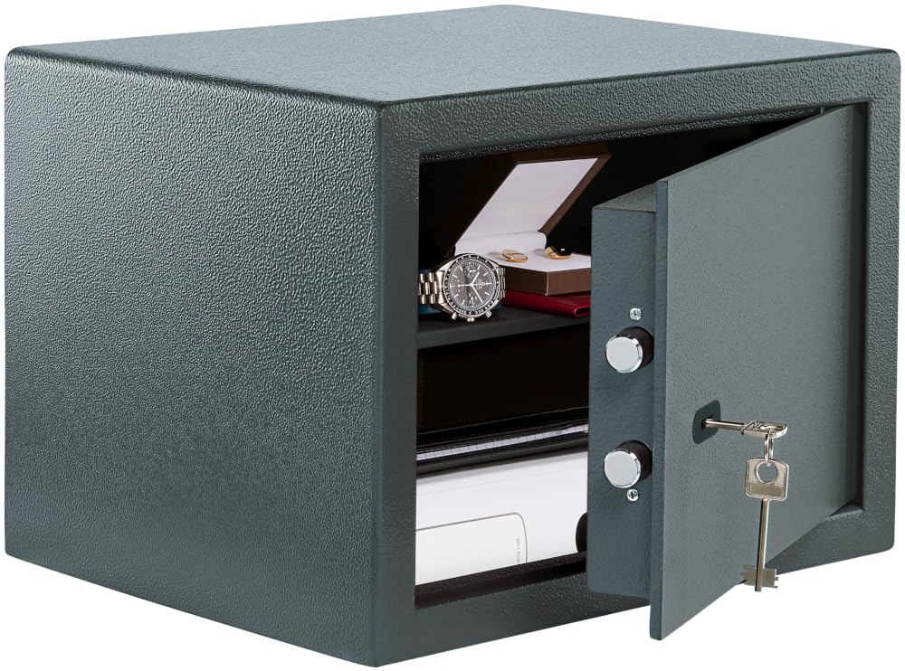 Burg-Wächter Pure-Safe PS 130 K Coffre-fort avec clé, fixation murale et au sol, 40,3 l, 19,2 kg, anthracite