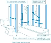 Vista 4 de Moen R2356DBN Seguridad Barra de Apoyo de 16 Pulgadas para Baño con Balanza de Asistencia y Estante, Níquel Cepillado & LR8724D2BN Home Care Barra