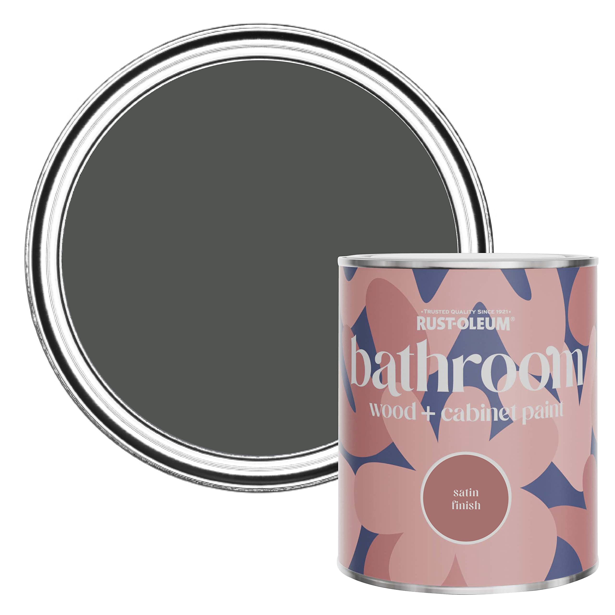 Rust-Oleum Dark Grey Moisture Resistant Bathroom Wood and Cabinet Paint in Satin Finish - Graphite 750ml