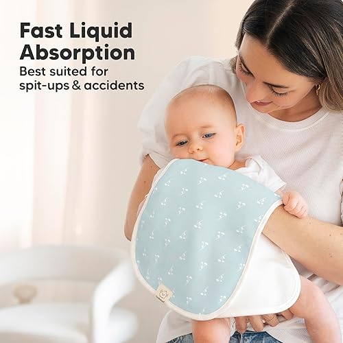 Miniatura 6 de Paños orgánicos para eructos para bebés niños y niñas, paquete de 5 paños de algodón súper absorbentes para bebés, trapos suaves y afelpados para