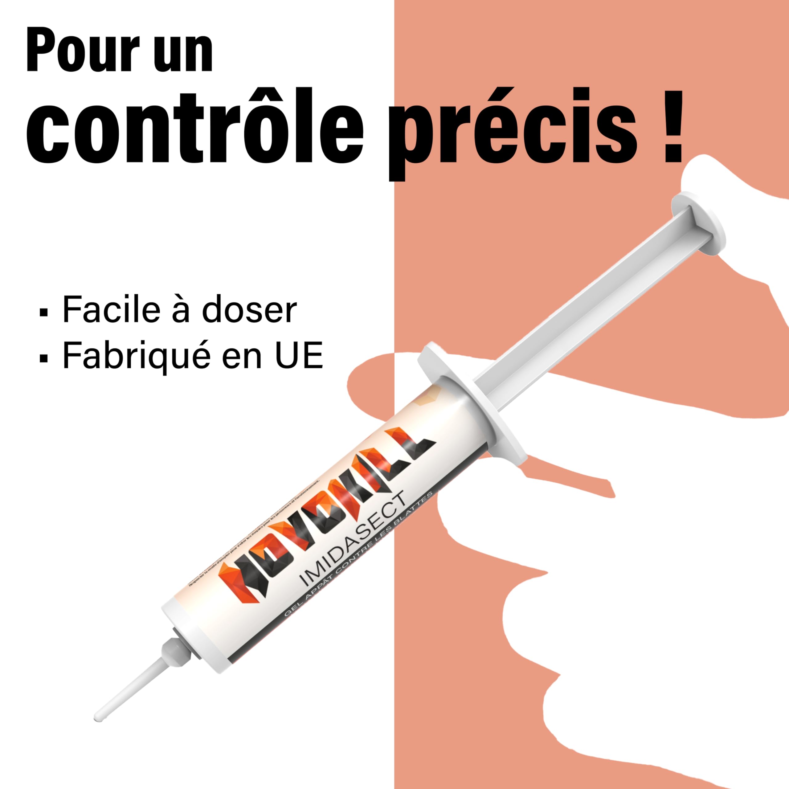 Novokill Gel Anti-Cafards | Produit Puissant Contre Blattes | Solution Professionnelle | 2 Seringues de 10g