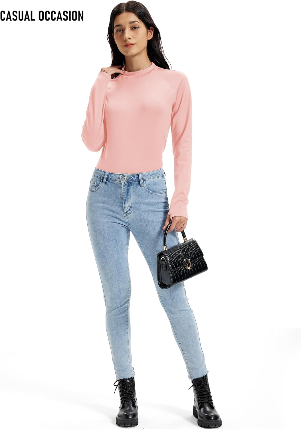 MAGCOMSEN Women Thermal Long Sleeve Tops Mock Turtleneck Underwear Fleece Lined Shirts Warm Ski Base Layer Cold Weather - Image 7