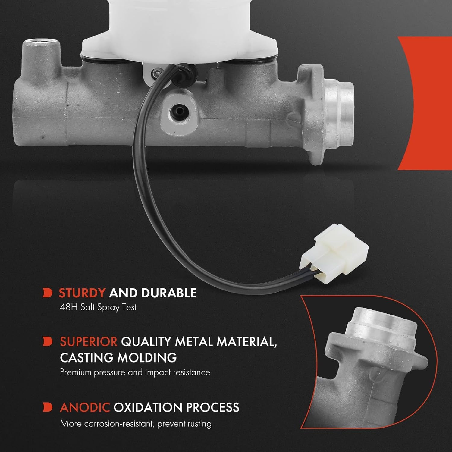 A-Premium Brake Master Cylinder with Reservoir and Cap Compatible with Dodge and Mitsubishi Vehicles - Raider 1989, Ram 50 1990-1993, Mighty Max 1990-1996, Montero 1988-1991