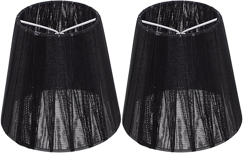 Miniatura 10 de 2 pantallas plisadas de hongo, de tapa dura, 5.12 pulgadas de ancho x 5.12 pulgadas de alto, pantalla de tela de repuesto para lámpara de mesa,