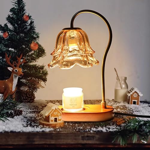 Miniatura 2 de Anoredo Lámparas calentadoras de velas con temporizador, atenuador y 2 bombillas, quemador eléctrico de velas para velas en frascos, lámpara de