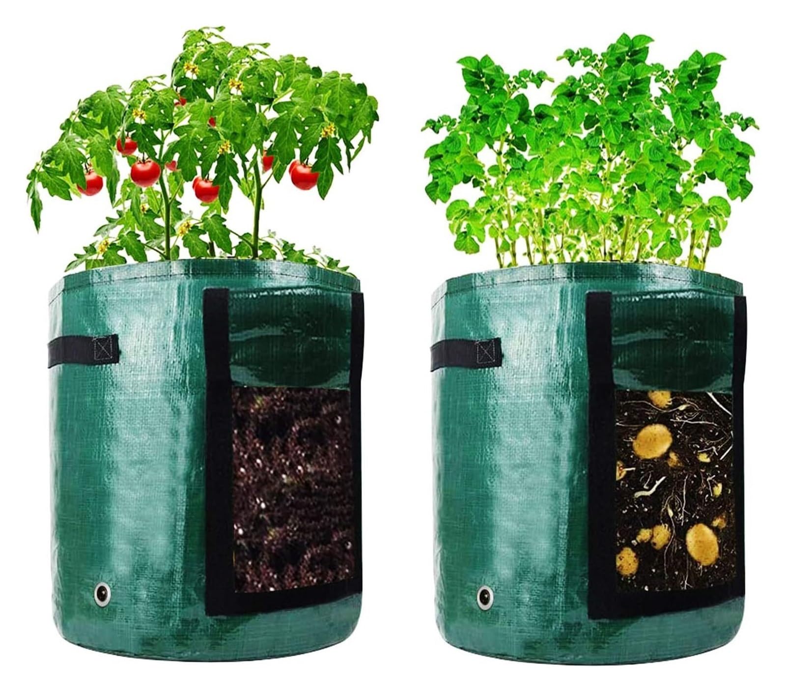 Worki do uprawy ziemniaków, Torby ogrodowe 10 gal Uchwyty okienne Doniczki 2-3 paczki Ziemniaki Pomidory Warzywa(2Pack)