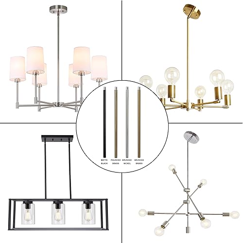 Miniatura 6 de Haligate Varilla de extensión roscada M10 de latón cepillado para luz colgante, iluminación de islas, candelabros, varillas descendentes y vástagos