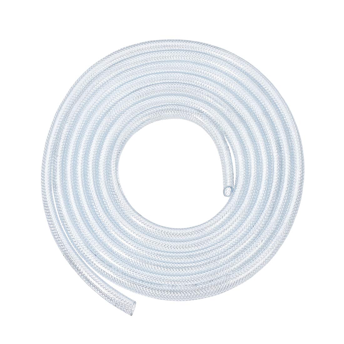 uxcell PVC Tubing 5/16 Inch X 13.1 Ft Clear Braided Flexible Hose Tube High-Pressure Mesh Textured Extension Hose for Conveying Water