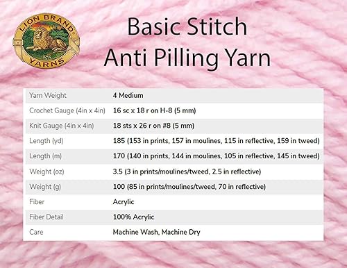 Miniatura 3 de Lion Brand - Ovillo de punto básico para tejer, antibolitas, color turquesa jaspeado, paquete de fábrica de 3 madejas (lote del mismo tinte) 202-405