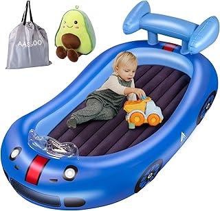 Blow up Inflatable Toddler Travel Bed with Sides, Toddler Air Mattress for Camping, Traveling,