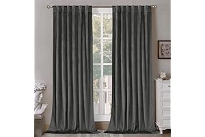 Velvet Drapes 96 Inch - BGment Grey Curtains for Living Room