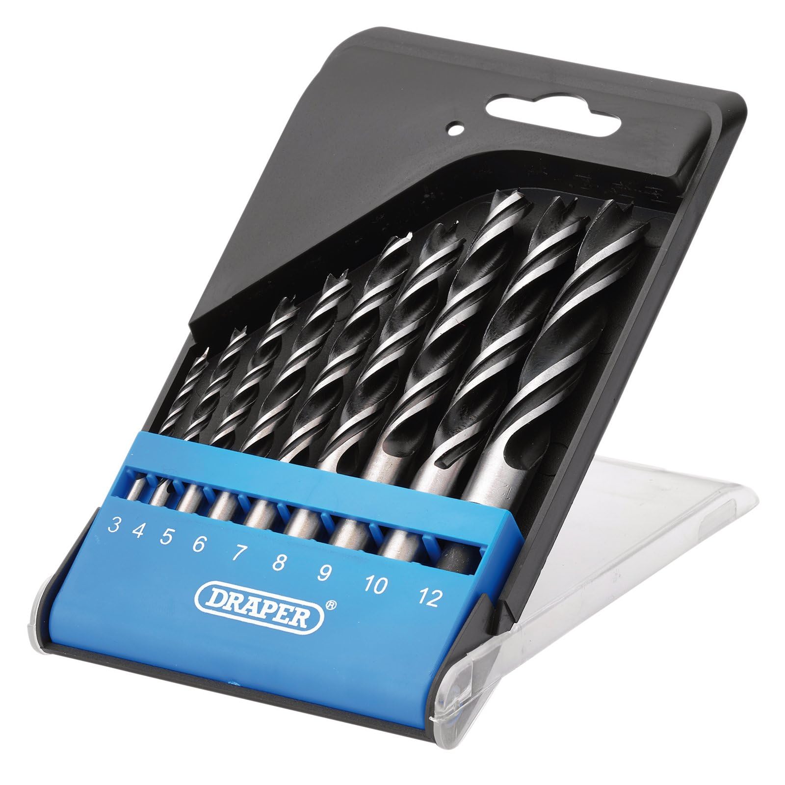Draper 9pcs Brad Point Drill Bit Set - 12426 - for Hardwood, Softwood, Plywood, Chipboard and MDF