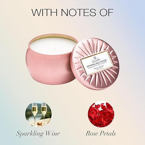 Miniatura 3 de Voluspa Mini vela de lata rosa brillante 4 onzas