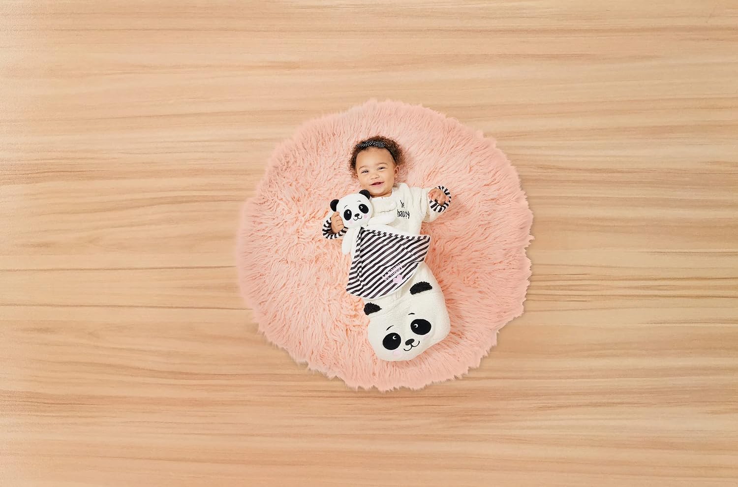 Enesco unisex baby Izzy and Oliver New Panda Be Happy Cozy Bag Onesie, White, 0-12 Months US