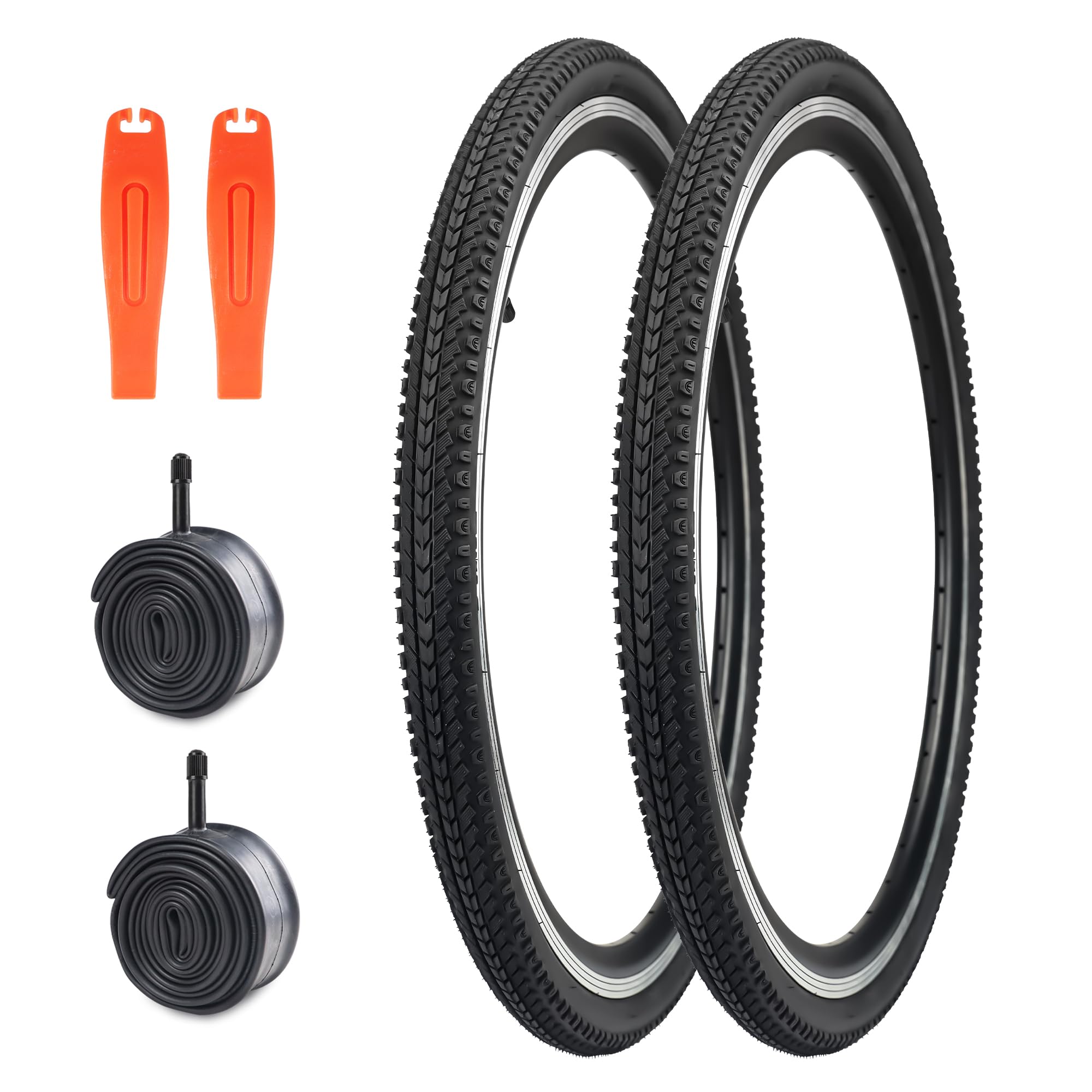 Paquete de 2 neumáticos de bicicleta de 26 x 1.5 pulgadas con tubos, neumáticos de bicicleta de ciudad, bicicleta de montaña, neumáticos de bicicleta de repuesto vintage compatibles