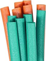 PoolMate 12-Pack Teal & Orange Pool Noodles - 55" Buoyant Swim Floaties for Pool Parties, Water Aerobics & Fun, Made in Canada