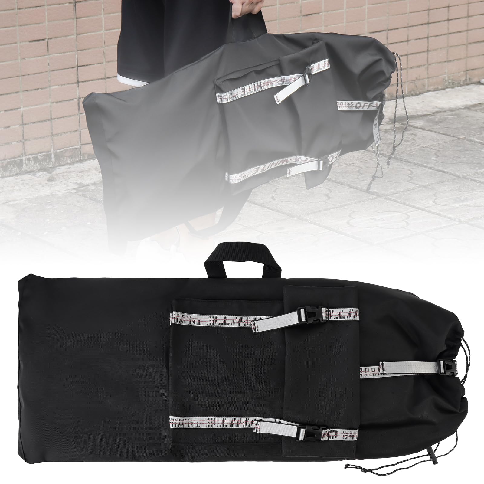 Grand sac à dos pour skateboard – Convient aux planches à roulettes surdimensionnées de 76,2 cm et aux planches surdimensionnées jusqu'à 83,8 cm, sac imperméable et durable avec bandoulière