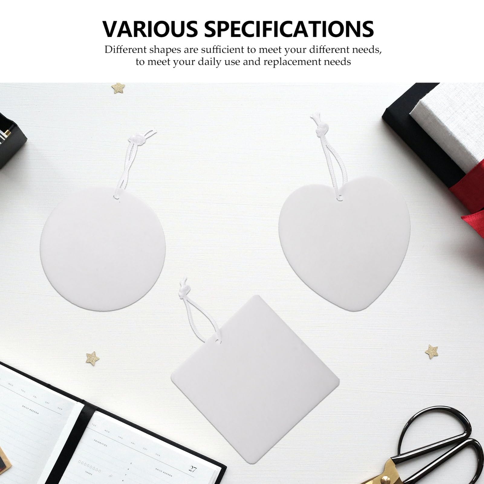 PartyKindom 3sets Filtro Aromatico Per Auto Materiale Sicuro e Premium Cuori Cerchi Per Sublimazione e Decorazioni Personalizzate