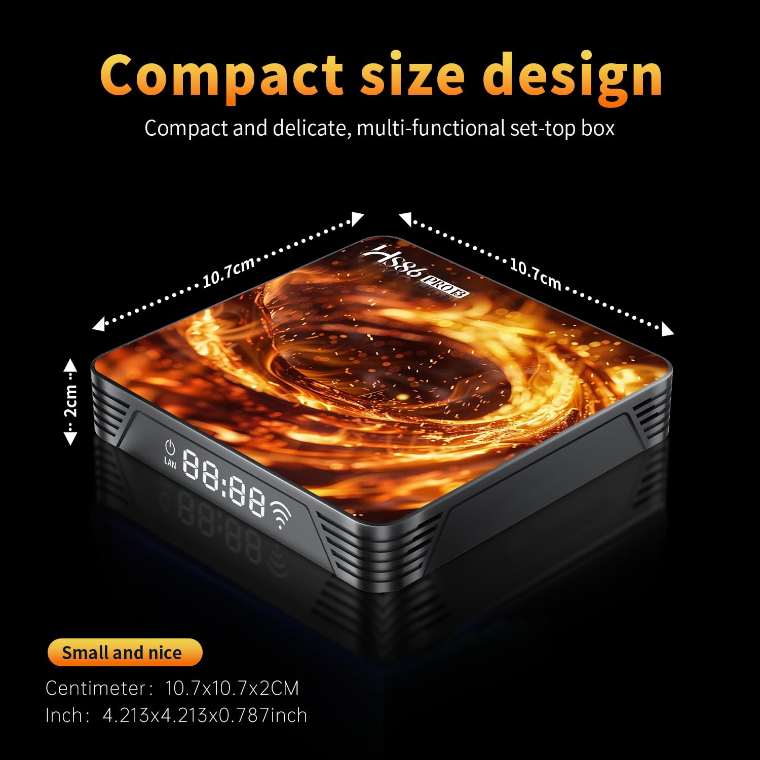 Android 14.0 TV Box,2026 Android Box 2GB 16GB RK3528 Quad-Core 64bit Cortex-A53 Mali 450 MP2 GPU,Smart TV Box Support 4K Bluetooth 5.4 Double Bande Wi-FI 10/100M Ethernet HD2.0 USB2.0 et USB3.0