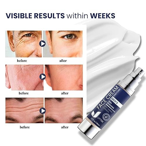 Miniatura 4 de Crema facial para hombres crema antienvejecimiento y arrugas para hombres con colágeno, ácido hialurónico, vitaminas E y B, manteca de karité,