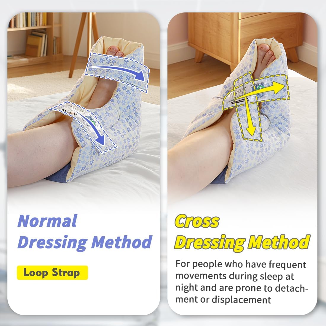 EZ Assistive Colorful Pattern Heel Protector Cushion Foot Pillow Remove Pressure and Bedsores,Heel Protectors for Pressure Sores for Heal Protection（2pcs）