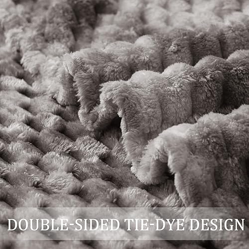 Miniatura 6 de Exclusivo Mezcla Manta de forro polar suave extra grande, 50 x 70 pulgadas, diseño de nubes 3D, elegante manta jacquard para sofá, acogedora, cálida