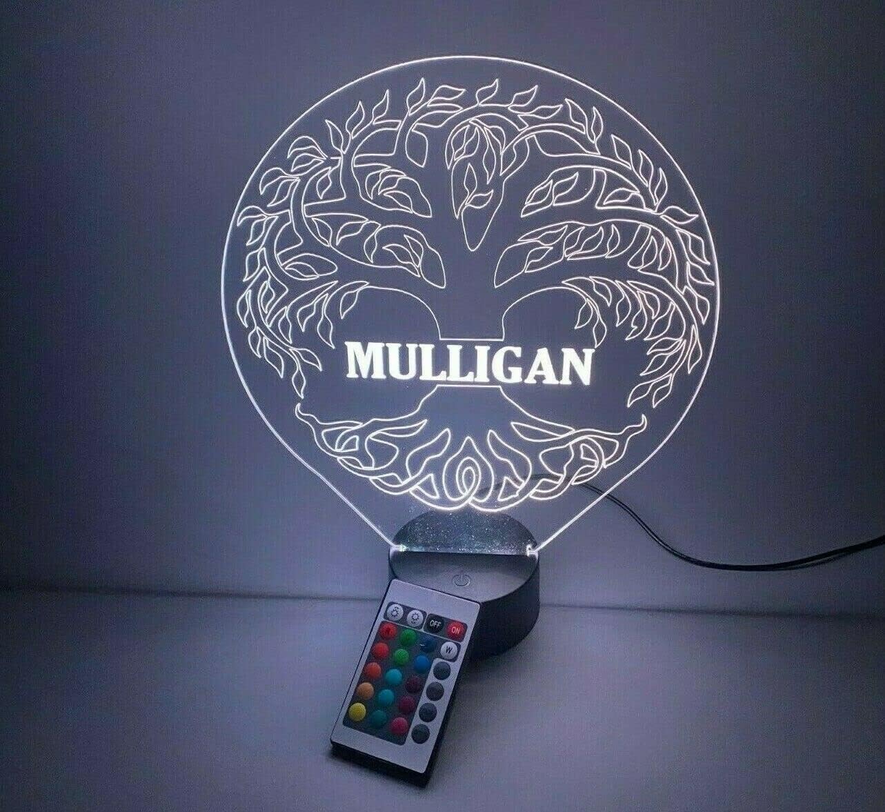 Tree of Life Family Representing Personal Development and Individual Beauty Night Light Up Table Desk Lamp LED Personalized Home Room Decor, With Remote 16 Colors Free Engraved, Great Gift