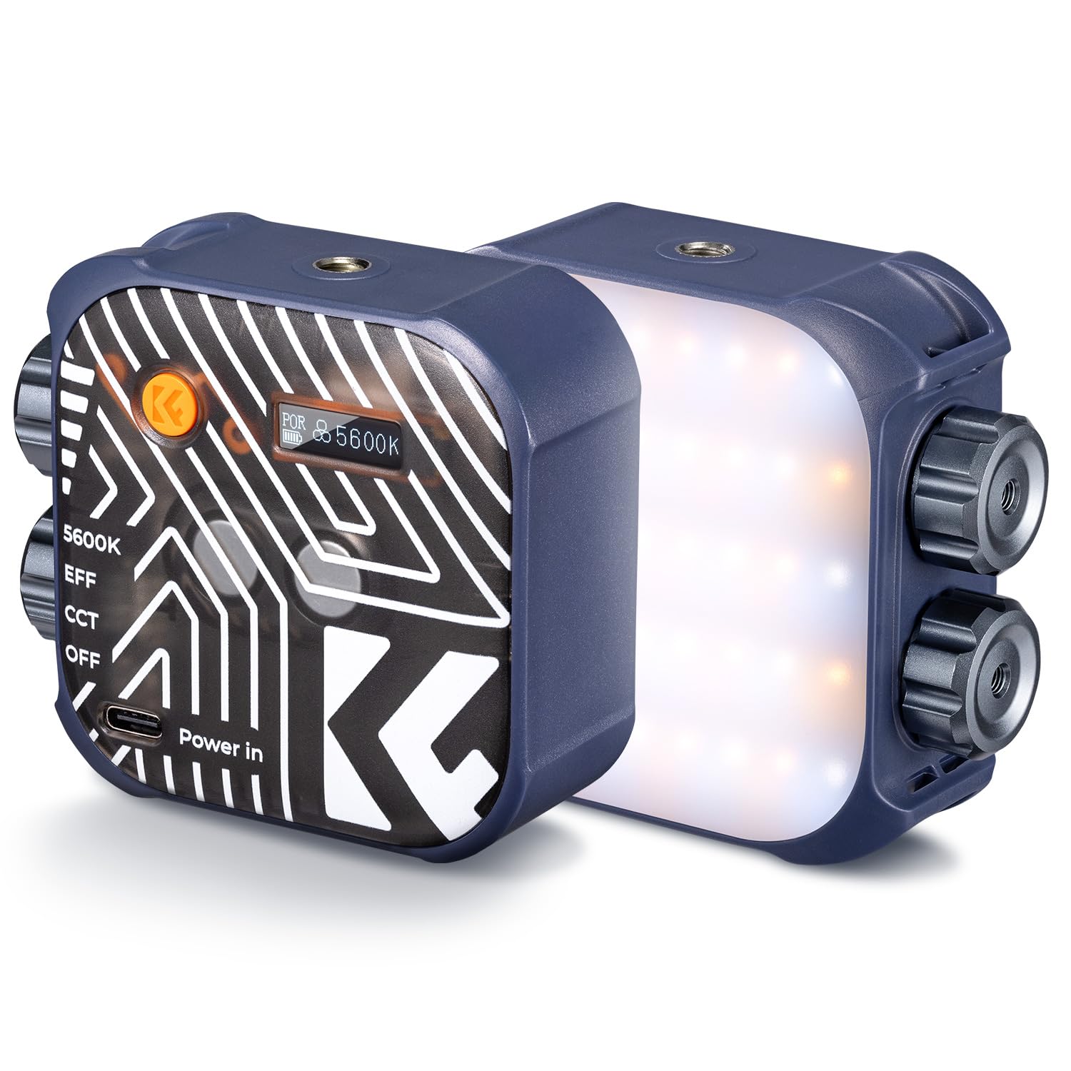 K&F Concept Bi-Color LED Video Light, 2000mAh Rechargeable Portable Camera Lights, CRI 96+, 2500K-9900K, 15 Light Effects, Photography Lighting for Vlogging, Selfie, Blue