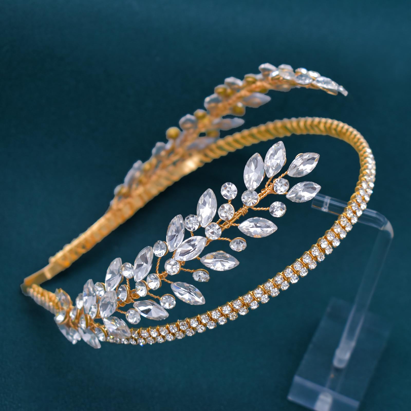 Hochzeits-Haarteile für Bräute, handgefertigtes Braut-Stirnband (Gold)