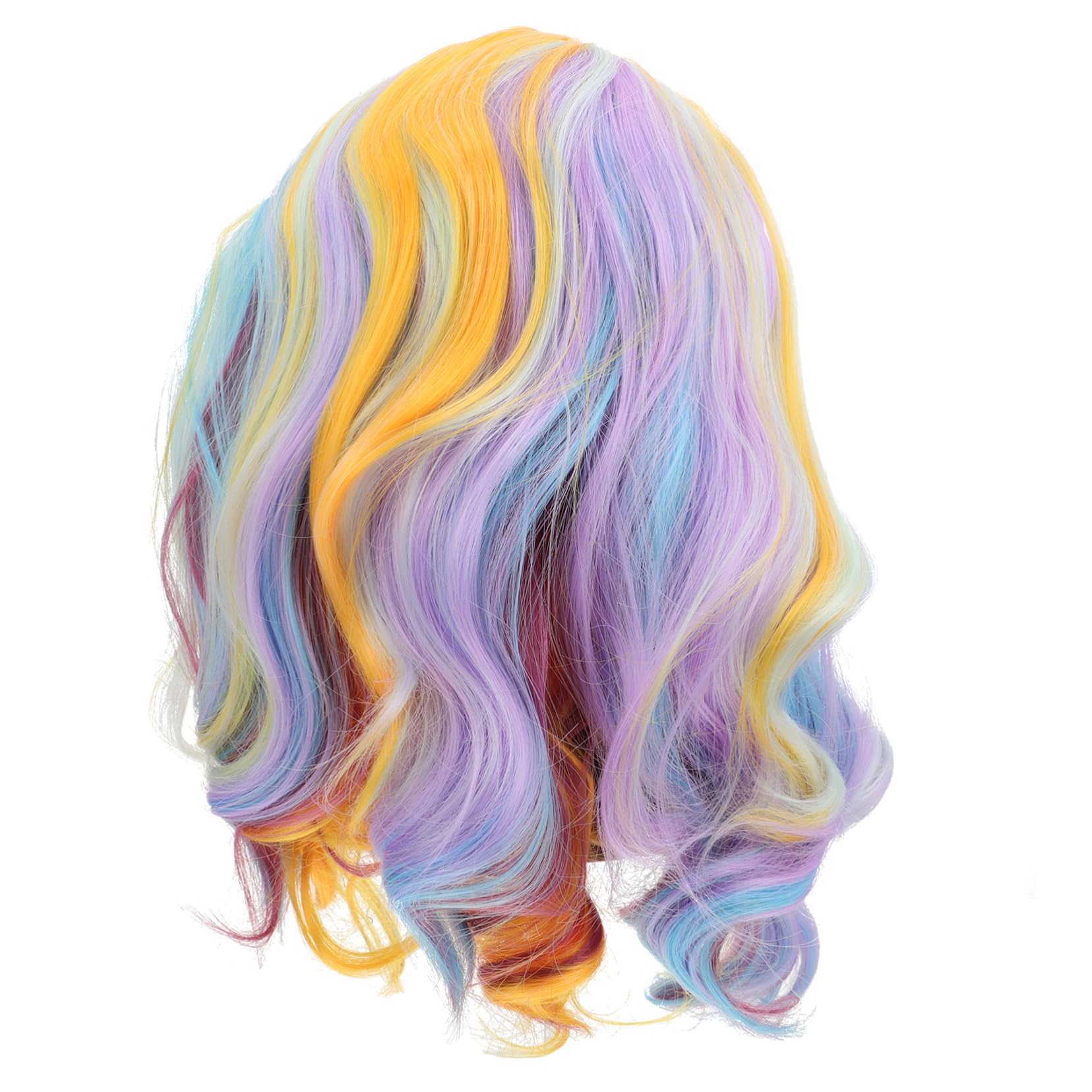 WOONEKY Regenbogenfarbene Kurze Damenperücke aus Hitzebeständigem Material Komfortabel zu Tragen für Cosplay und Party Kostüme
