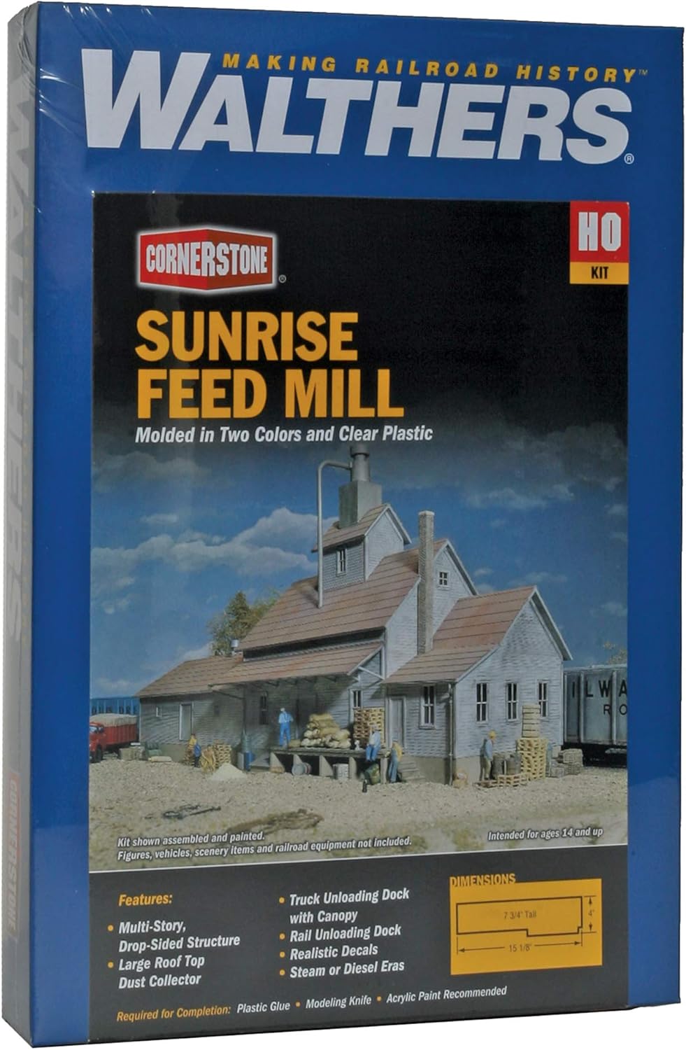 Walthers Cornerstone Series Kit HO Scale Sunrise Feed Mill