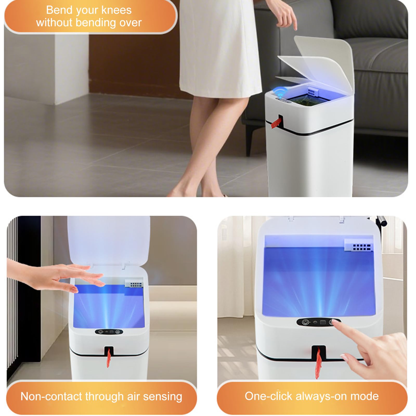 Cestino Intelligente Con Sensori Automatici Con Chiusura Automatica Del Sacchetto Senza Contatto Azionato Dal Movimento Per Cucina Bagno Ufficio