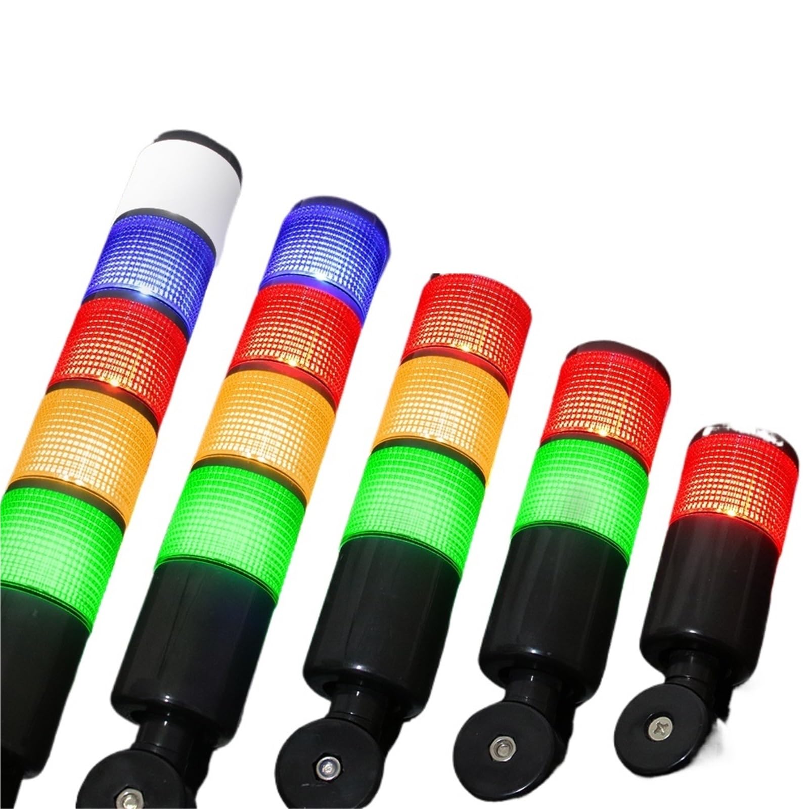 50 mm wieża LED ze stałym sygnałem i czarną lampą błyskową wielowarstwowa lampa alarmowa przemysłowa lampa ostrzegawcza 24 V 220 V (Flash light 5, AC 220V)