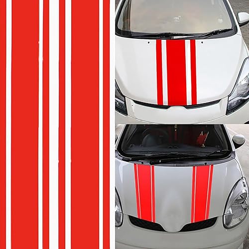 GKmow 2 calcomanías para capó de automóvil, calcomanías modificadas de vinilo de carreras, decoraciones de parachoques de capó, calcomanías