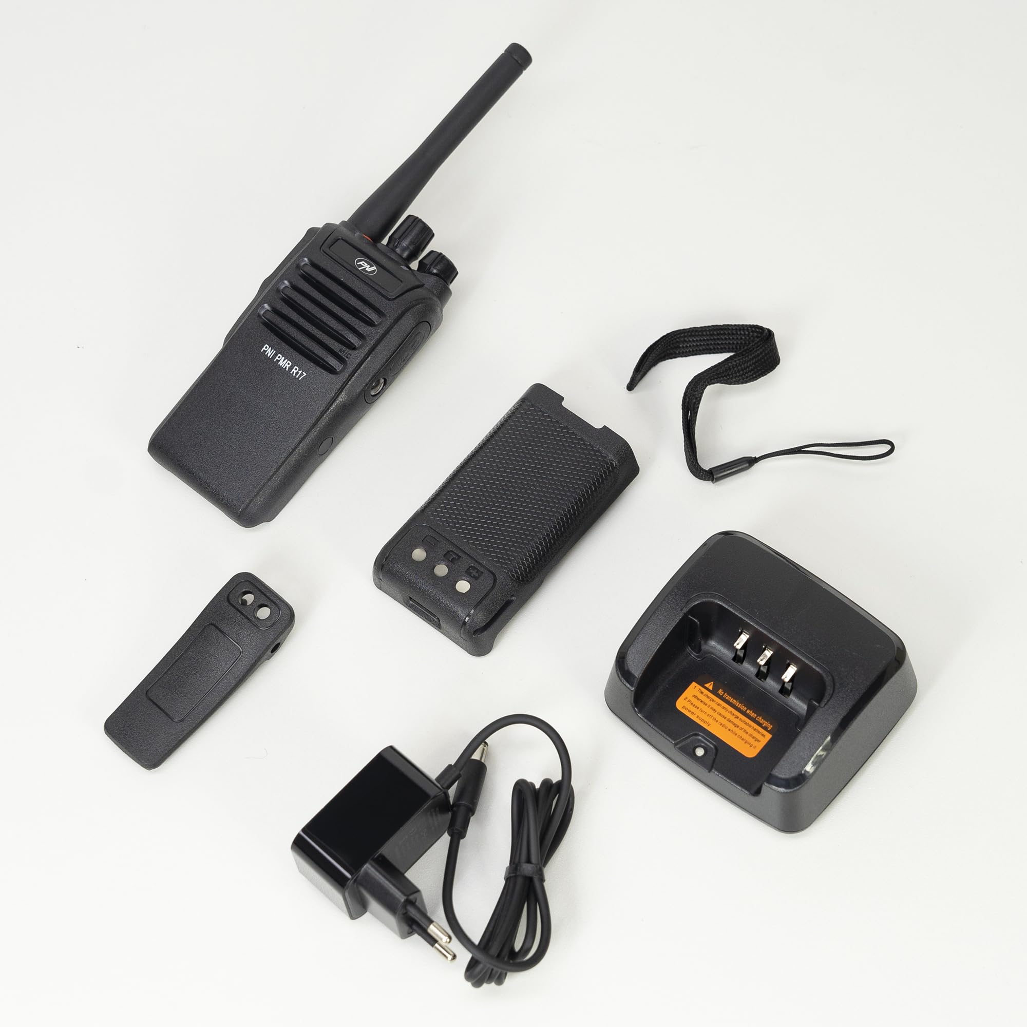 Emisora ​​de Radio portátil PNI PMR R17 446MHz, 0,5W, 16 Canales PMR y 50 Tonos CTCSS y 104 DCS, programable, Li-Ion 2200 mAh, IP68