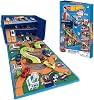 Hot Wheels Cars Case Garage Box Playmat - 3'ü 1 arada Collapsible Car Toys Storage Box with Speed Roads I Toy Car Storage (Arabalar Dahil Değildir)