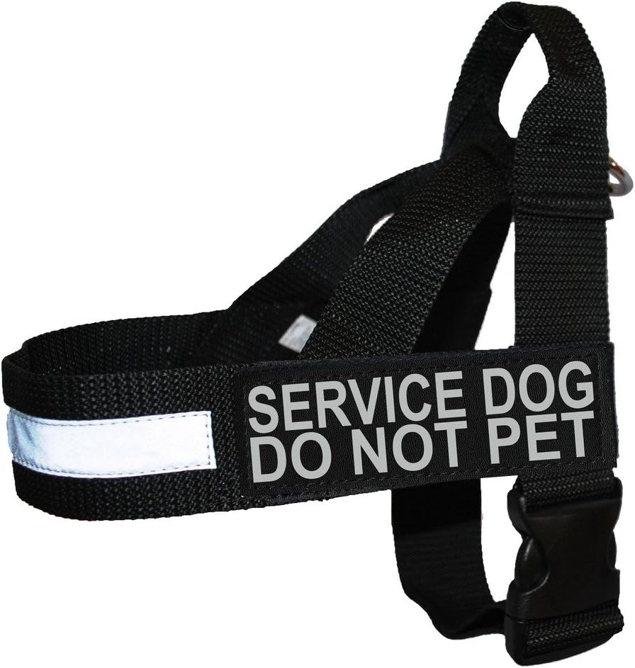 Service Dog DO NOT PET Nylon Harness No Pull IDC Guide Assistance. Comes with 2 Reflective Service Dog DO NOT PET Removable Patches. Please Measure Your Dog Before Ordering. by Doggie Stylz