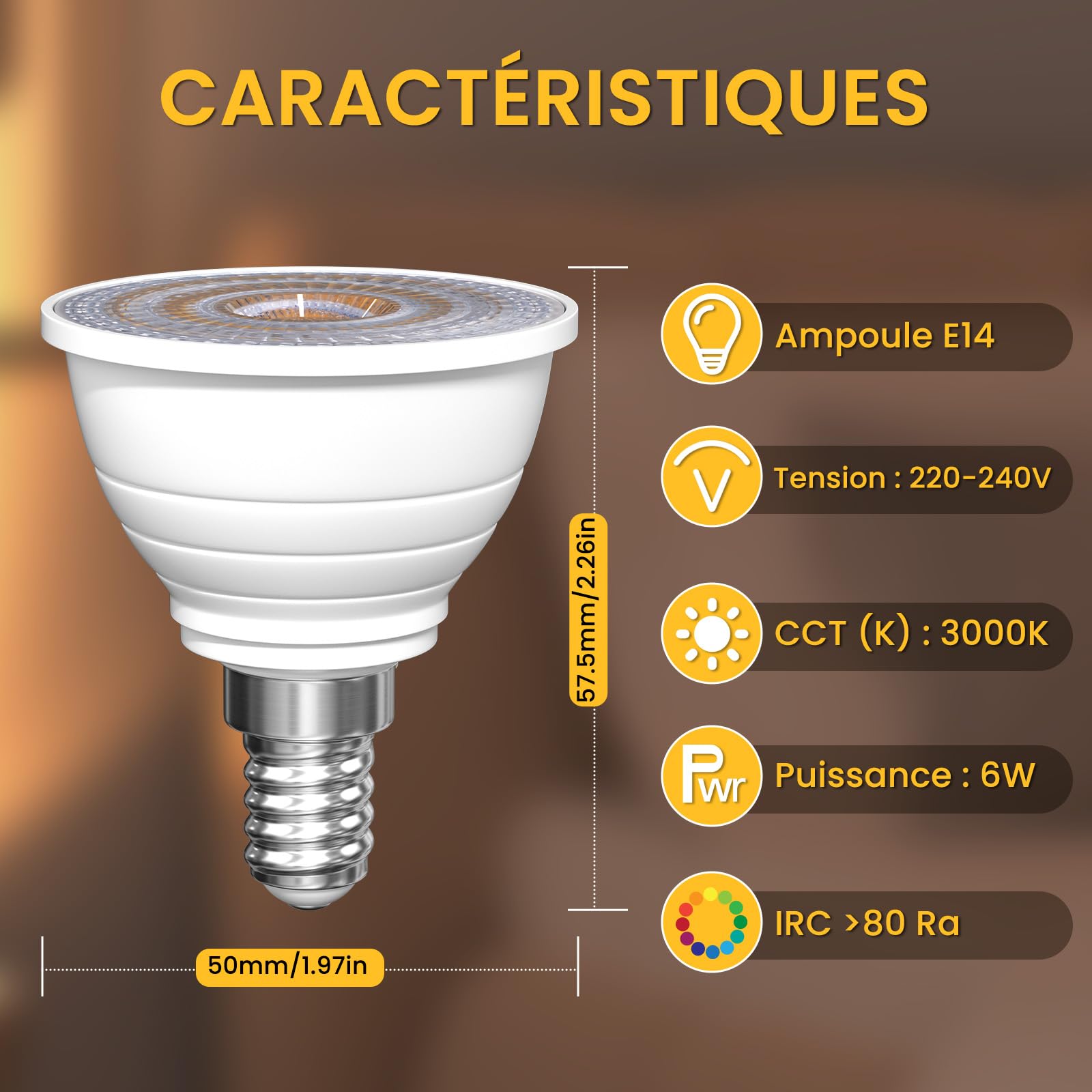 LED Spot de Sol, LED Uplight Spot pour Éclairage Indirect, Lampe de sol pour Intérieur, Lampadaires 6W 3000K Blanc Chaud Avec Ampoule E14, Lampe sur pied avec Interrupteur Pied (2 paquet)