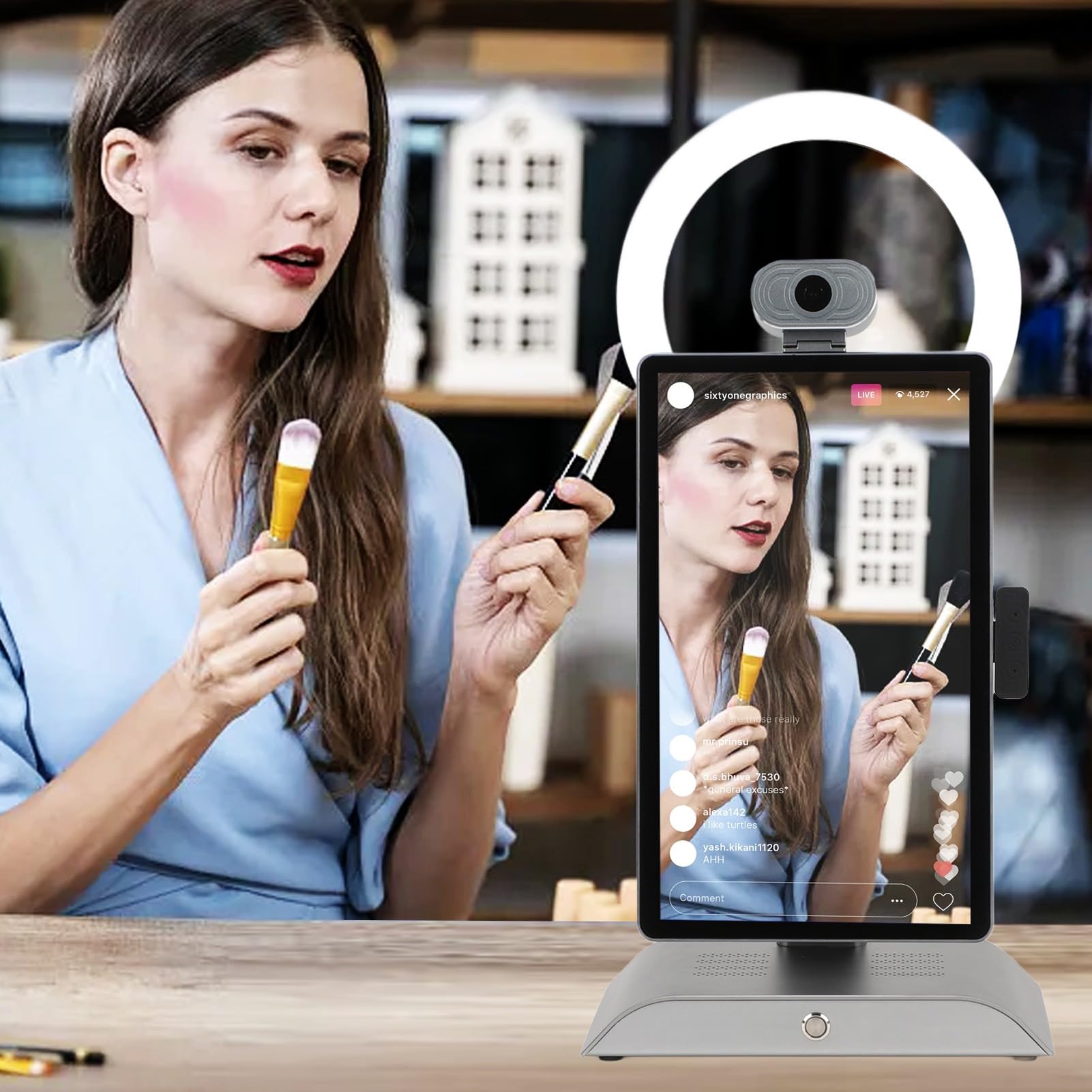 Tiktok Live Stream Equip, 16G 256G 15.6in Tabletop Live Broadcast