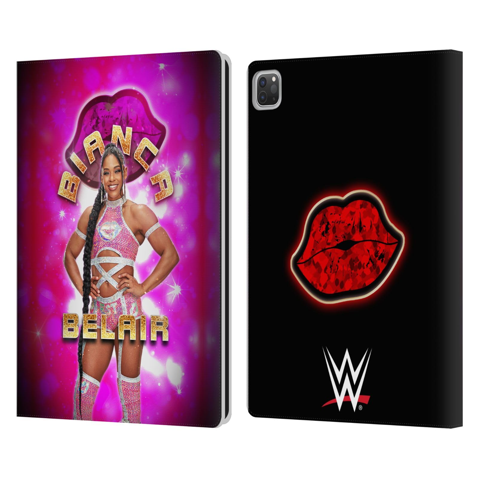 Head Case Designs Officially Licensed WWE Portrait Bianca Belair Leather Book Wallet Case Cover Compatible with Apple iPad Pro 12.9 2020/2021/2022