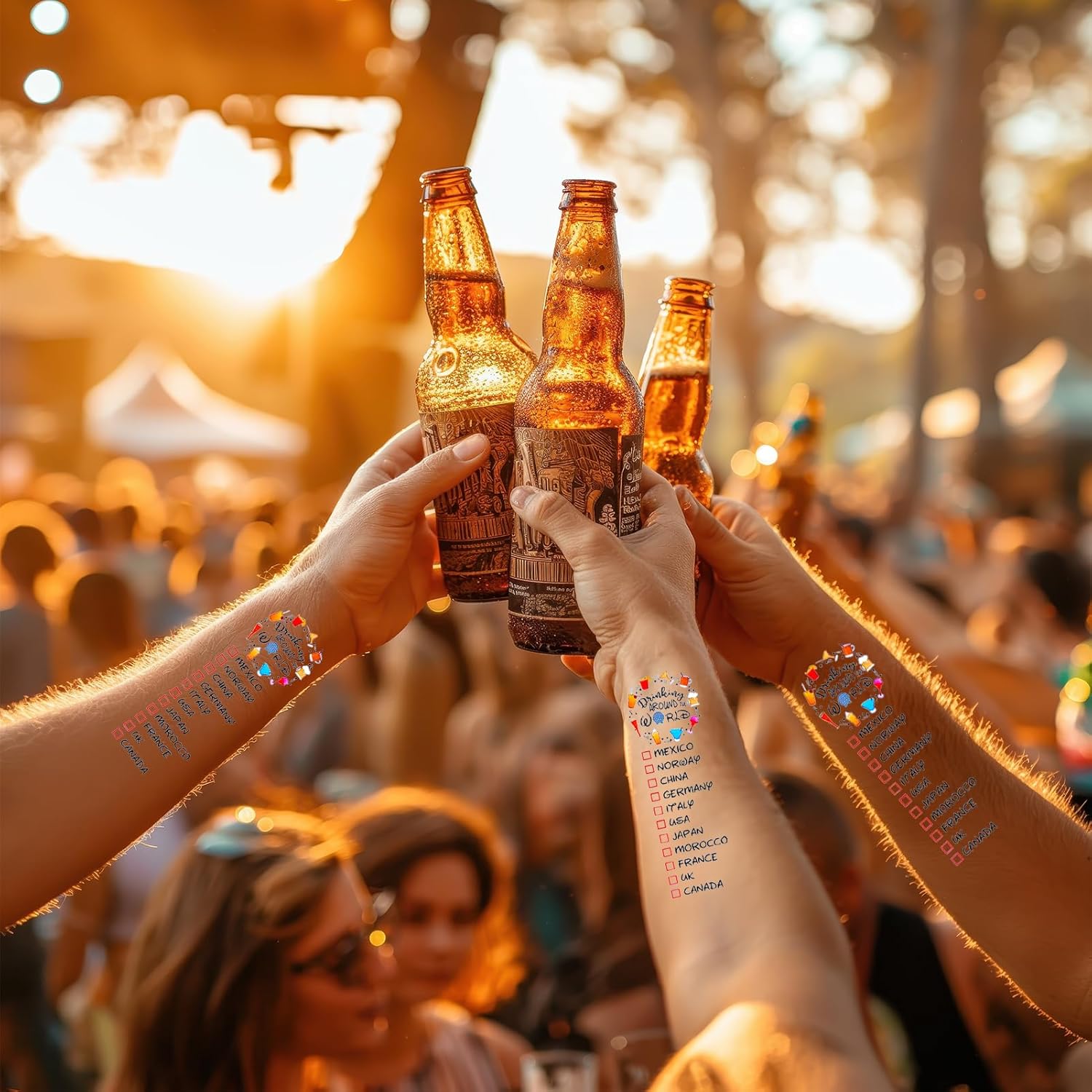 Drink Around The World Epcot Tattoo, Drinking Around The World Epcot Tattoo, Epcot Tattoo Drink Around The World, Pack of 8 Tattoo, Match with Your Drinking Around The World Epcot Shirt - Image 4